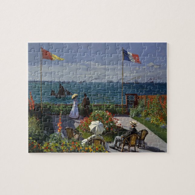 Monet Garden bei Sainte-Adresse Malerei Puzzle (Horizontal)