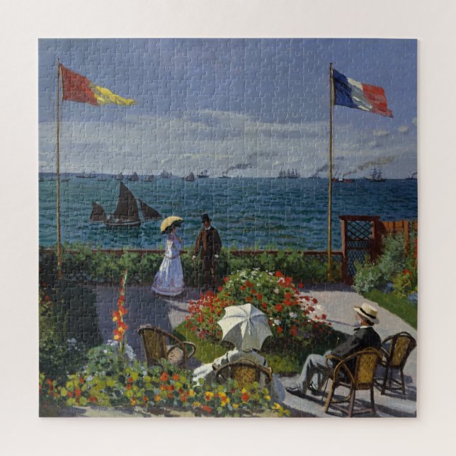 Monet Garden bei Sainte-Adresse Malerei Puzzle (Vertikal)