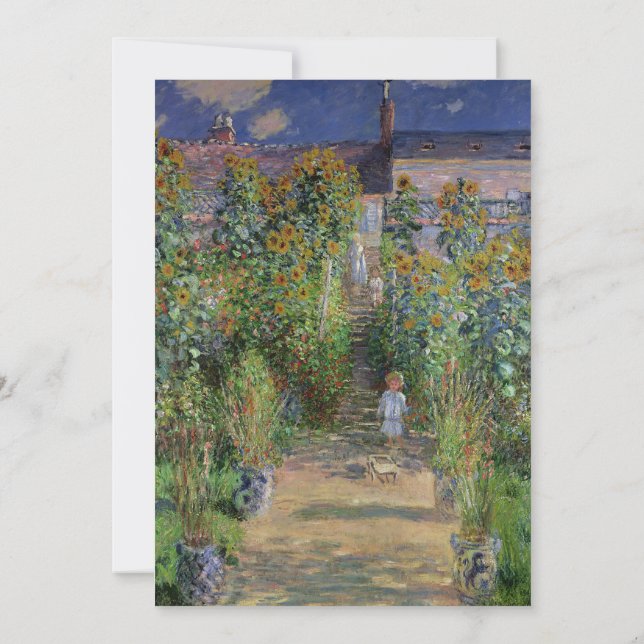Monet Garden Vetheuil Impressionim Malerei Einladung (Rückseite)