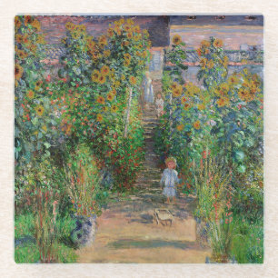 Monet Garden Vetheuil Impressionim Malerei Glasuntersetzer