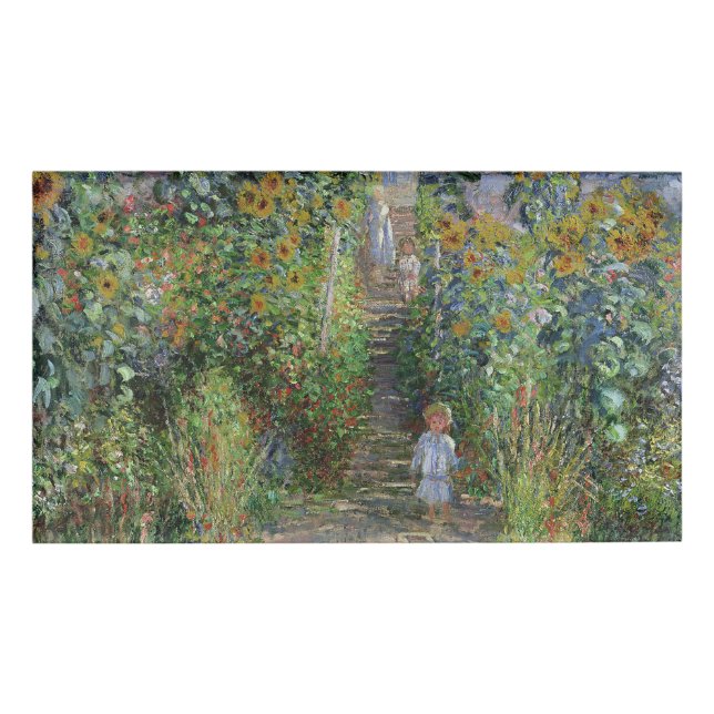 Monet Garden Vetheuil Impressionim Malerei Namenschild (Vorderseite)
