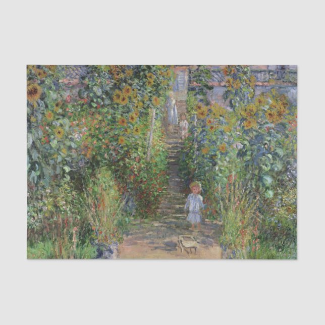 Monet Garden Vetheuil Impressionim Malerei Seidenpapier (Vorderseite)