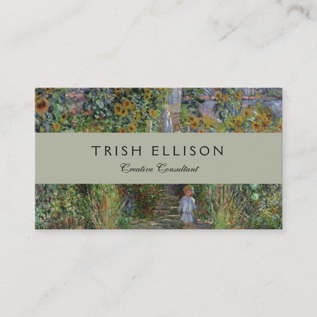 Monet Garden Vetheuil Impressionim Malerei Visitenkarte (Vorderseite)