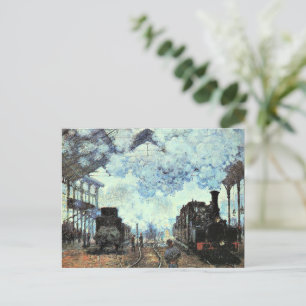 Monet - Gare St. Lazare, Anreise mit dem Zug Postkarte