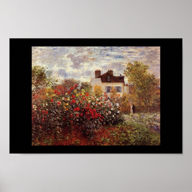 Monet Garten blüht Vintager alter Malereikünstler Poster (Vorne)