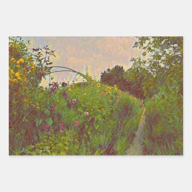 Monet-Garten Geschenkpapier Set (Vorderseite)