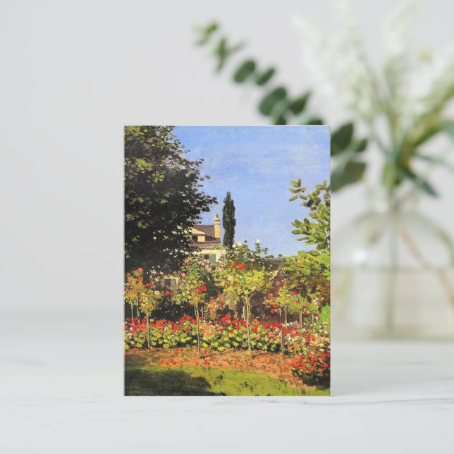 Monet - Garten im Blumen Postkarte (Stehend Vorderseite)