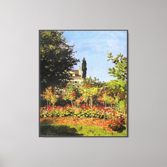 Monet - Garten in Blüte Leinwanddruck (Vorderseite)