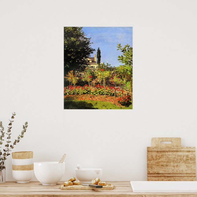 Monet - Garten in Blüte Poster (Küche)