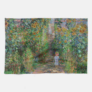 Monet Garten Vetheuil Impressionismus Blumenmalere Geschirrtuch