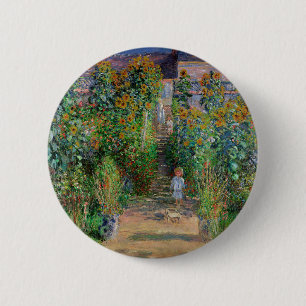 Monet Garten Vetheuil Impressionismus Malerei Button