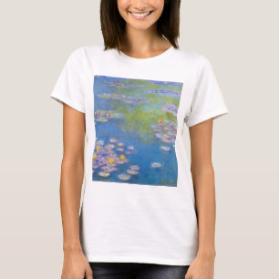 Monet gelbes Wasser-Lilien-T - Shirt