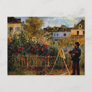 Monet Gemälde in seinem Garten von Claude Monet Postkarte