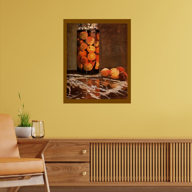 Monet - Glas mit Pfirsichen Poster (Wohnzimmer 2)