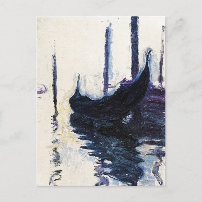 Monet Gondola in Venedig Postkarte (Vorderseite)
