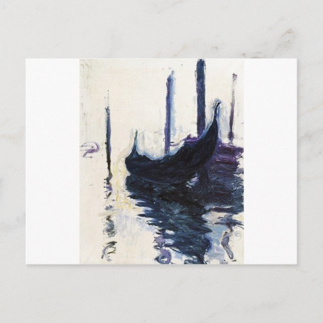 Monet Gondola in Venedig Postkarte (Vorderseite)