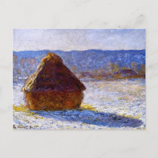 Monet - Grainstack am Morgen Postkarte (Vorderseite)
