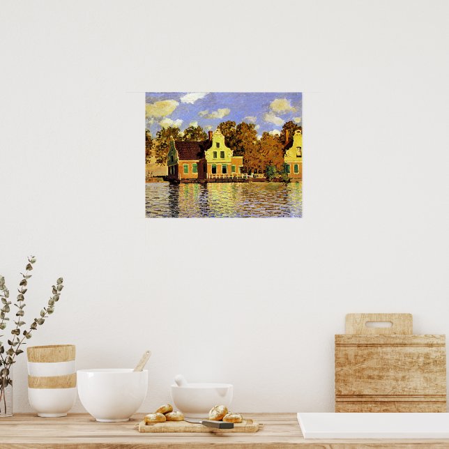 Monet - Häuser am Zaan-Fluss in Zaandam, Poster (Küche)