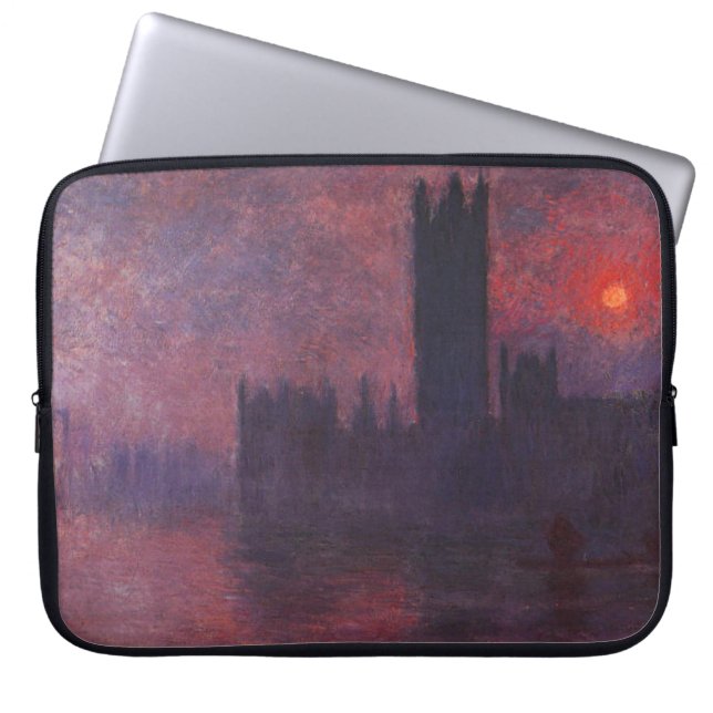 Monet Häuser des Parlaments an der Laptopschutzhülle (Vorderseite)