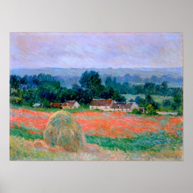 Monet - Haystack bei Giverny 1886 Poster (Vorne)