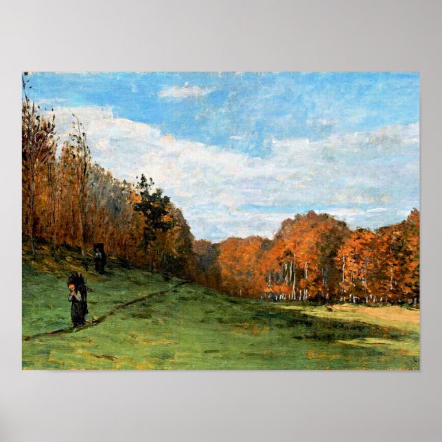 Monet, Holzhändler im Fontainebleau-Wald, Poster (Vorne)