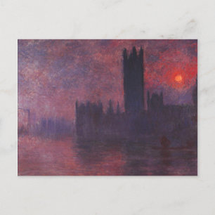 Monet Houses of Parliament bei Sonnenuntergang Pos Postkarte