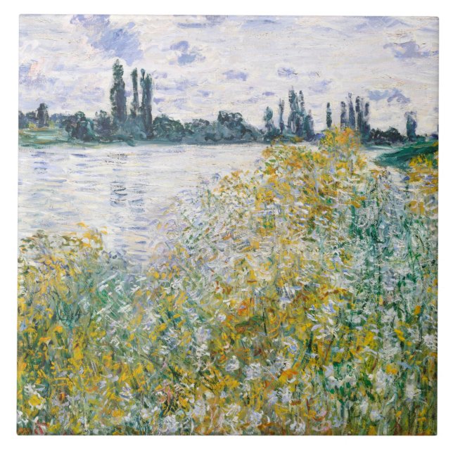 Monet - Ile Aux Fleurs nähe Vetheuil Fliese (Vorderseite)