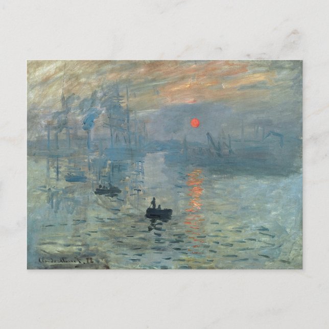 Monet Impression Sunrise Soleil Levant Malerei Postkarte (Vorderseite)