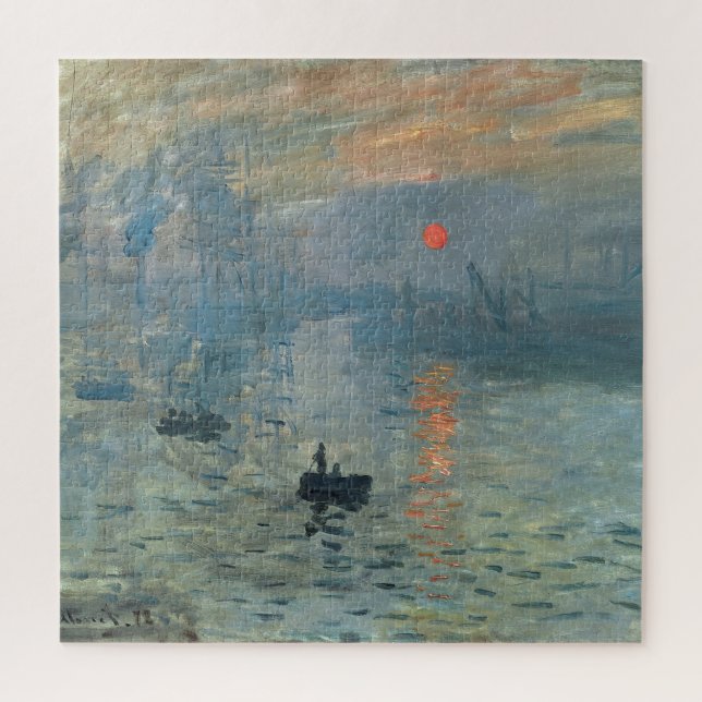Monet Impression Sunrise Soleil Levant Malerei Puzzle (Vertikal)