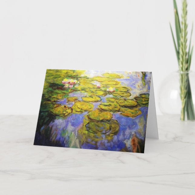 Monet Inspiriert Lily Pads Karte (Vorderseite)
