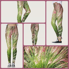 Monet inspiriert Rosa und Grüne Muhegas Abstrakt Leggings