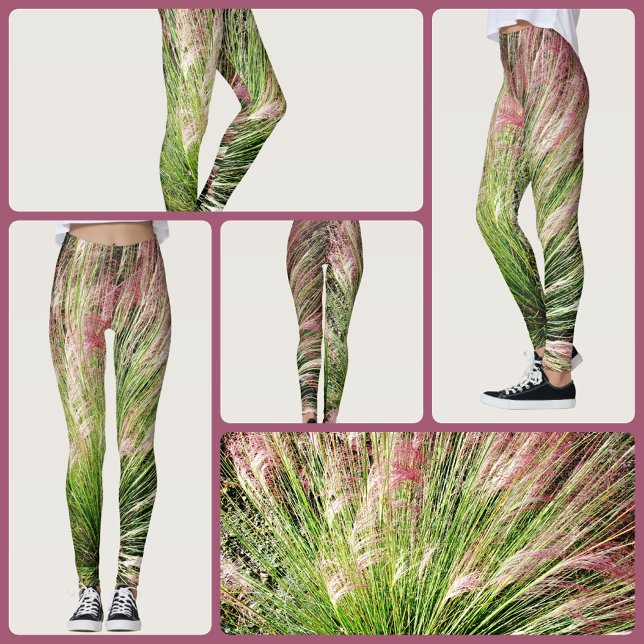 Monet inspiriert Rosa und Grüne Muhegas Abstrakt Leggings (Von Creator hochgeladen)