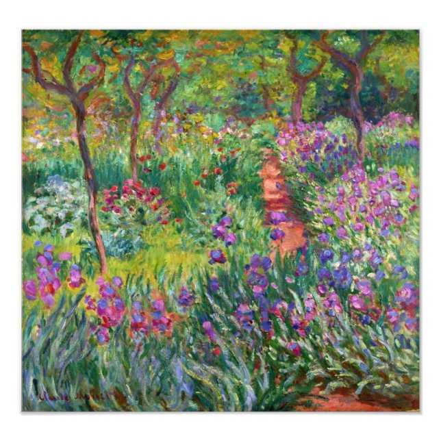 Monet Iris Garden at Giverne Foto Print (Vorne)