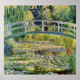 Monet Japanese Bridge mit Water Lilies Poster