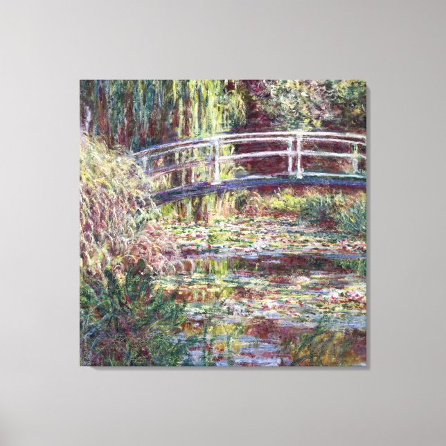 Monet Japanese Bridge Symphony in Rose Fine Art Leinwanddruck (Vorderseite)