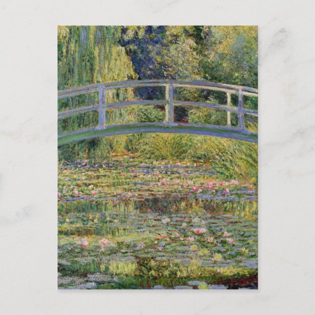 Monet Japanese Bridge Water Lily Pond Landschaft Postkarte (Vorderseite)
