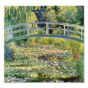 Monet japanische Brücke mit Wasser-Lilien-Druck Fotodruck