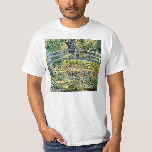 Monet japanische Brücke mit Wasser-Lilien-T - T-Shirt (Vorderseite)