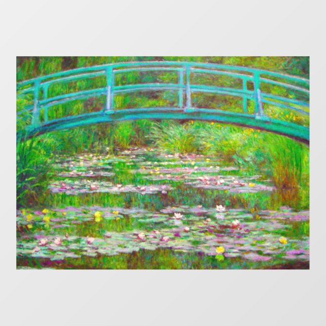 Monet japanische Brücke und Water Lilies Fensteraufkleber
