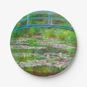 Monet japanische Brücke und Water Lilies Pappteller