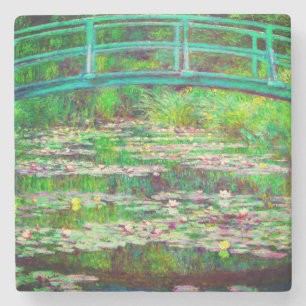 Monet japanische Brücke und Water Lilies Steinuntersetzer