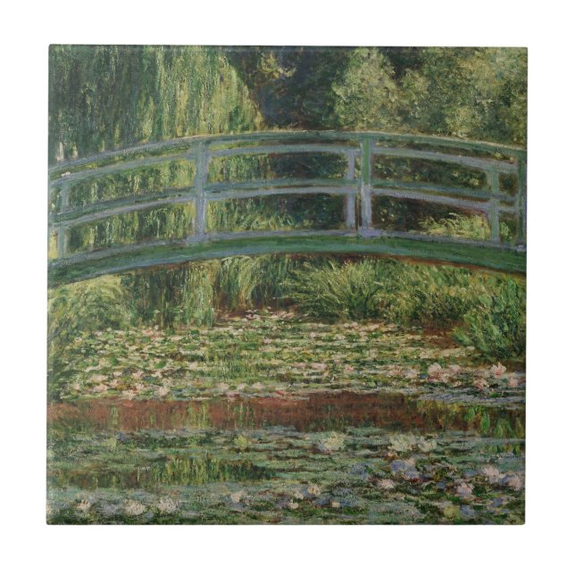 Monet japanische Fußbrücke und Water Lily Pool Fliese (Vorderseite)