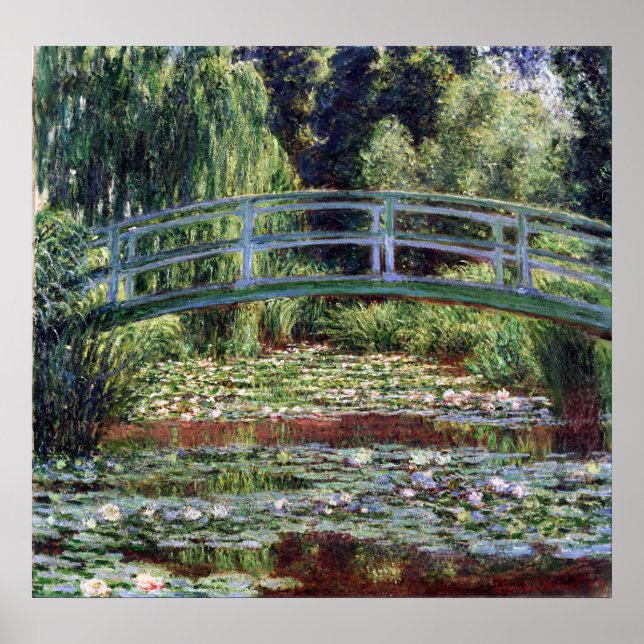 Monet japanische Fußbrücke und Water Lily Pool Poster (Vorne)