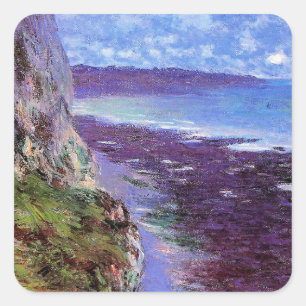 Monet - Klippe bei Dieppe, Quadratischer Aufkleber