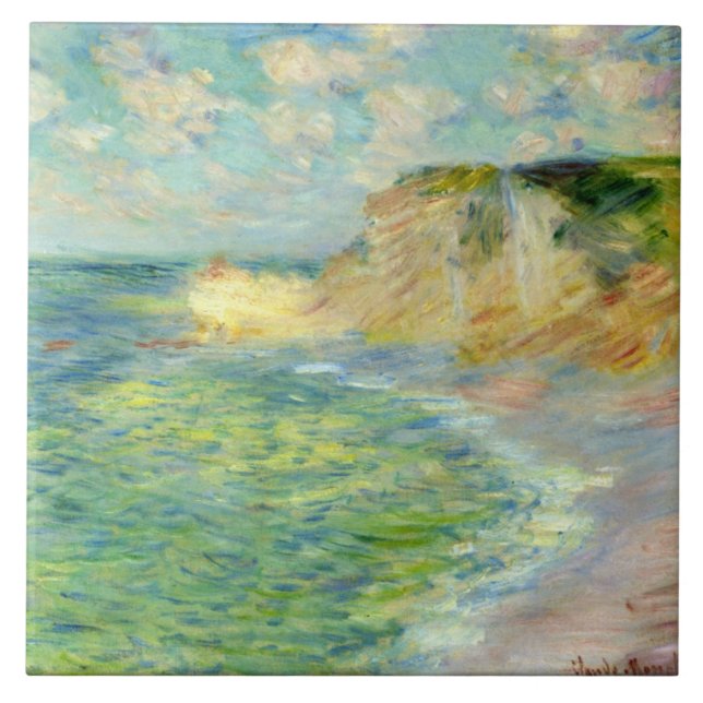 Monet - Klippen an der Mitte Fliese (Vorderseite)