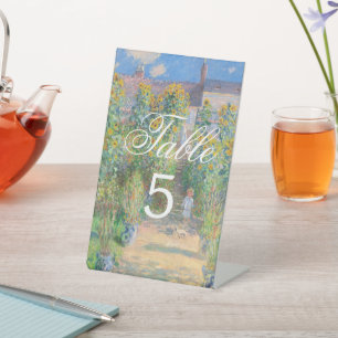 Monet-Kunstgemälde Florale Hochzeitstisch-Nummer Sockelschild