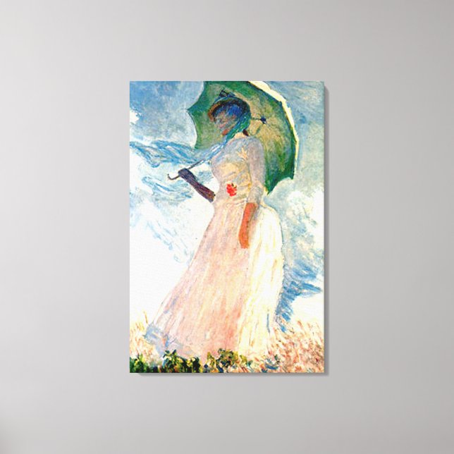 Monet Lady mit Parasol-Leinwand Leinwanddruck (Vorderseite)