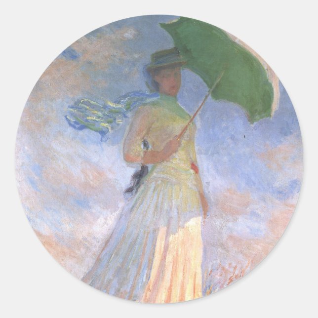 Monet Lady mit Umbrella Stickers (Vorderseite)