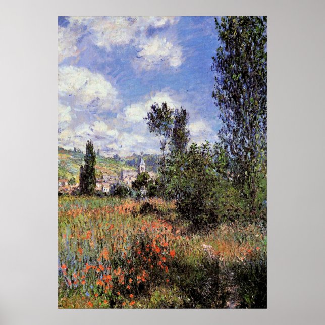 Monet - Lane in den Mohnfeldern Poster (Vorne)