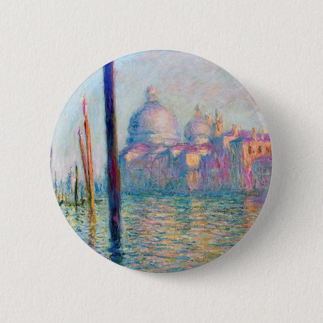 Monet Le Grand Canal Impressionist People berühmt Button (Vorderseite)